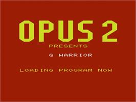 Title screen of Q-warrior on the Commodore VIC-20.