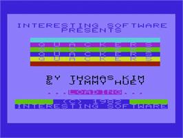 Title screen of Quackers on the Commodore VIC-20.