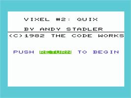 Title screen of Quix on the Commodore VIC-20.