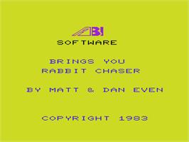 Title screen of Rabbit Chase on the Commodore VIC-20.