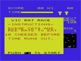 Title screen of Radar Rat Race on the Commodore VIC-20.