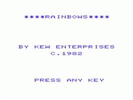 Title screen of Rainbows on the Commodore VIC-20.