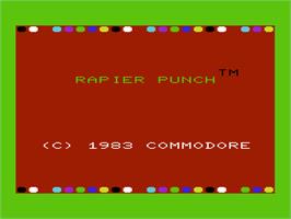 Title screen of Rapier Punch on the Commodore VIC-20.