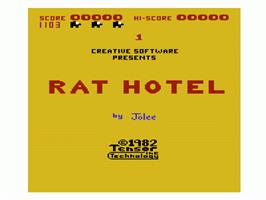 Title screen of Rat Hotel on the Commodore VIC-20.