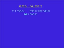 Title screen of Red Alert on the Commodore VIC-20.