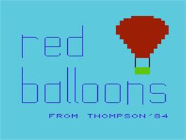 Title screen of Red Balloons on the Commodore VIC-20.