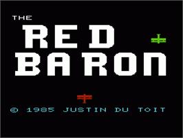 Title screen of Red Baron on the Commodore VIC-20.