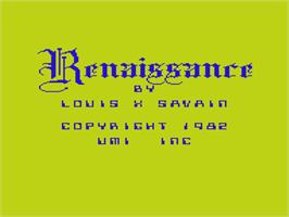 Title screen of Renaissance on the Commodore VIC-20.