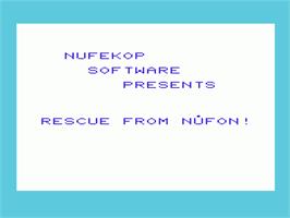 Title screen of Rescue From Nufon on the Commodore VIC-20.