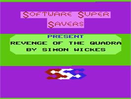 Title screen of Revenge Of The Quadra on the Commodore VIC-20.