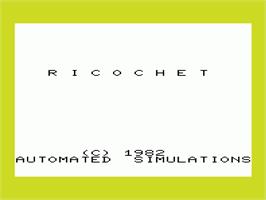 Title screen of Ricochet on the Commodore VIC-20.