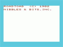 Title screen of Road Toad on the Commodore VIC-20.