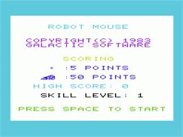 Title screen of Robot Mouse on the Commodore VIC-20.