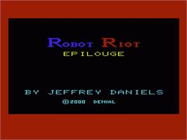 Title screen of Robot Riot Epilogue on the Commodore VIC-20.