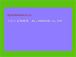 Title screen of Sammakko on the Commodore VIC-20.