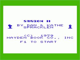 Title screen of Sargon 2 Chess on the Commodore VIC-20.