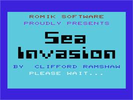 Title screen of Sea Invasion on the Commodore VIC-20.