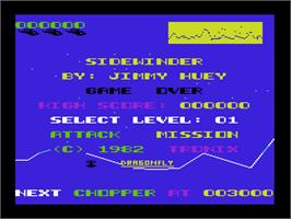 Title screen of Sidewinder on the Commodore VIC-20.