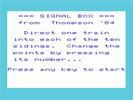 Title screen of Signal Box on the Commodore VIC-20.