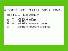 Title screen of Ski on the Commodore VIC-20.