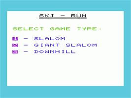 Title screen of Ski Run on the Commodore VIC-20.