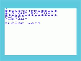 Title screen of Skier on the Commodore VIC-20.