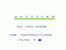 Title screen of Skittels on the Commodore VIC-20.