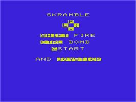 Title screen of Skramble (Anirog) on the Commodore VIC-20.