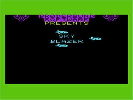 Title screen of Sky Blazer on the Commodore VIC-20.