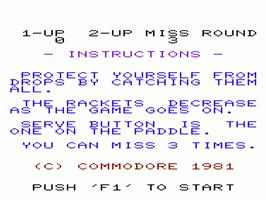 Title screen of Sky Is Falling, The on the Commodore VIC-20.