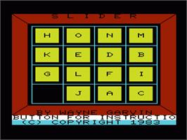Title screen of Slider on the Commodore VIC-20.