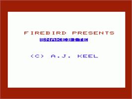 Title screen of Snake Bite on the Commodore VIC-20.