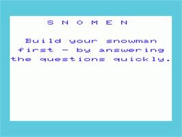Title screen of Snowmen on the Commodore VIC-20.