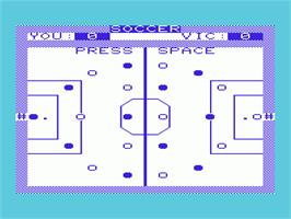 Title screen of Soccer on the Commodore VIC-20.