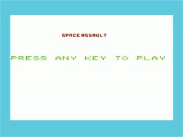 Title screen of Space Assault on the Commodore VIC-20.
