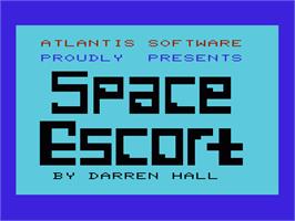 Title screen of Space Escort on the Commodore VIC-20.