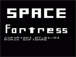 Title screen of Space Fortress on the Commodore VIC-20.
