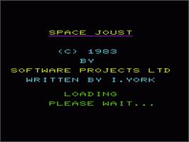 Title screen of Space Joust on the Commodore VIC-20.