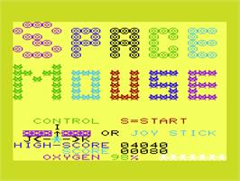 Title screen of Space Mouse on the Commodore VIC-20.