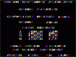 Title screen of Space Pirate on the Commodore VIC-20.