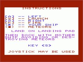 Title screen of Space Rescue on the Commodore VIC-20.
