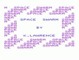 Title screen of Space Swarm on the Commodore VIC-20.