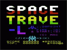 Title screen of Space Travel on the Commodore VIC-20.