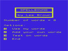 Title screen of Spellbound on the Commodore VIC-20.