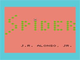 Title screen of Spider on the Commodore VIC-20.