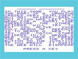 Title screen of Spiders Web on the Commodore VIC-20.