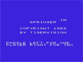 Title screen of Springer on the Commodore VIC-20.