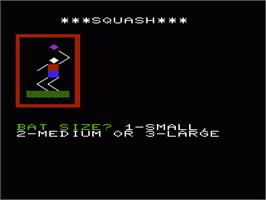 Title screen of Squash on the Commodore VIC-20.