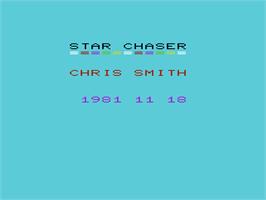Title screen of Star Chaser on the Commodore VIC-20.