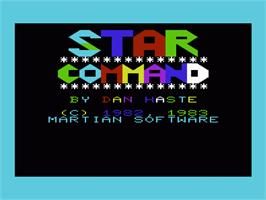 Title screen of Star Command on the Commodore VIC-20.